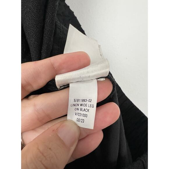 Old Navy High Rise Linen Blend Wide Leg Pants Plus Sz 4X Pull On Black Lagenlook - Picture 13 of 13